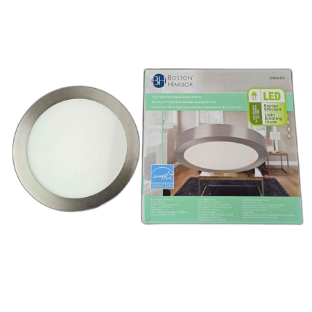 LUMINARIA P/TECHO REDONDO 7-1/2" PLATEADO ## 846-6401 ## BOSTON HARBOR